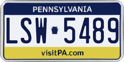PA license plate LSW5489