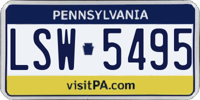 PA license plate LSW5495