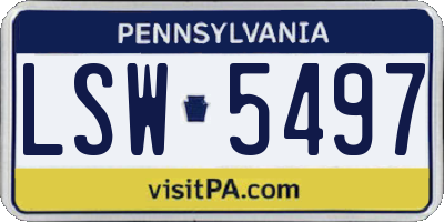 PA license plate LSW5497
