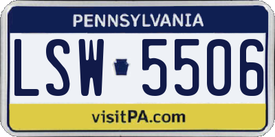 PA license plate LSW5506