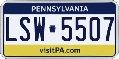 PA license plate LSW5507
