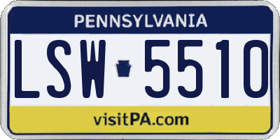 PA license plate LSW5510