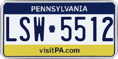 PA license plate LSW5512