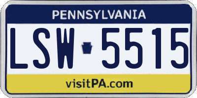 PA license plate LSW5515