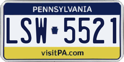 PA license plate LSW5521