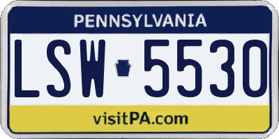 PA license plate LSW5530
