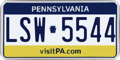 PA license plate LSW5544