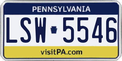 PA license plate LSW5546