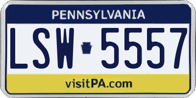 PA license plate LSW5557