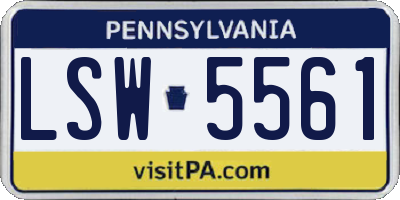 PA license plate LSW5561
