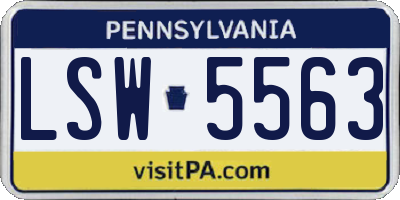 PA license plate LSW5563