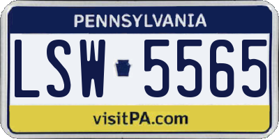 PA license plate LSW5565