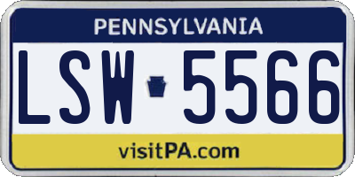 PA license plate LSW5566