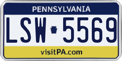 PA license plate LSW5569