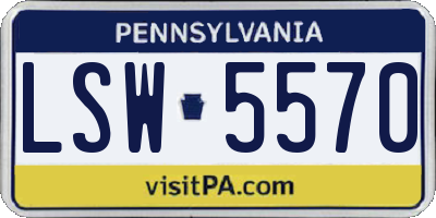 PA license plate LSW5570