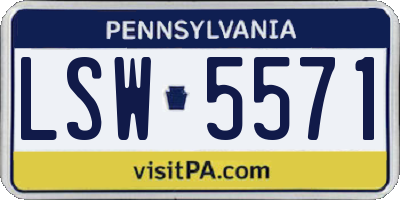 PA license plate LSW5571