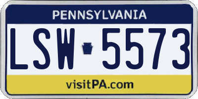 PA license plate LSW5573
