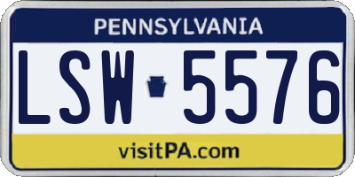 PA license plate LSW5576