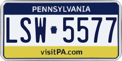 PA license plate LSW5577