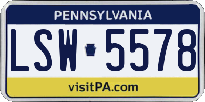 PA license plate LSW5578