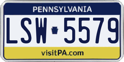 PA license plate LSW5579