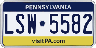PA license plate LSW5582