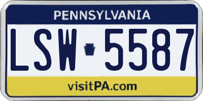 PA license plate LSW5587