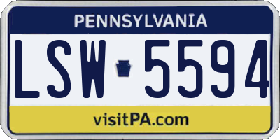 PA license plate LSW5594