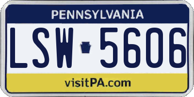PA license plate LSW5606