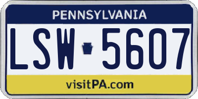 PA license plate LSW5607