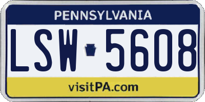 PA license plate LSW5608