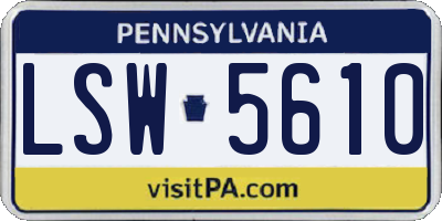 PA license plate LSW5610