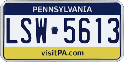 PA license plate LSW5613