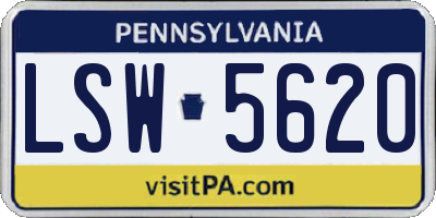 PA license plate LSW5620