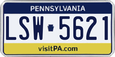 PA license plate LSW5621