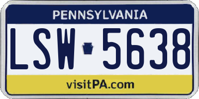 PA license plate LSW5638