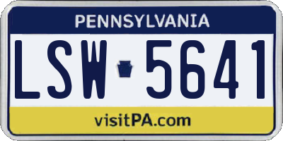 PA license plate LSW5641