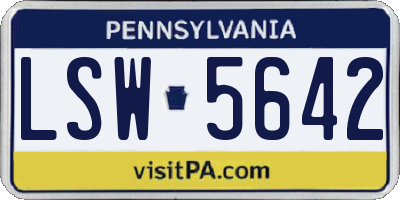 PA license plate LSW5642