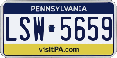PA license plate LSW5659