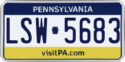 PA license plate LSW5683