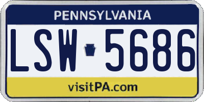 PA license plate LSW5686