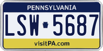 PA license plate LSW5687