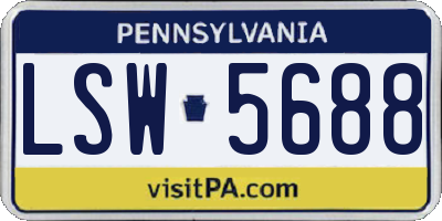 PA license plate LSW5688