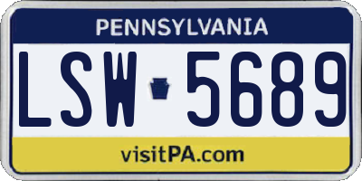 PA license plate LSW5689