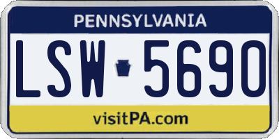 PA license plate LSW5690