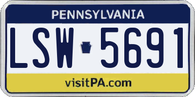 PA license plate LSW5691