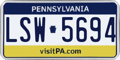 PA license plate LSW5694