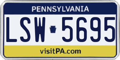 PA license plate LSW5695