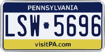PA license plate LSW5696