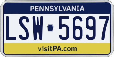 PA license plate LSW5697